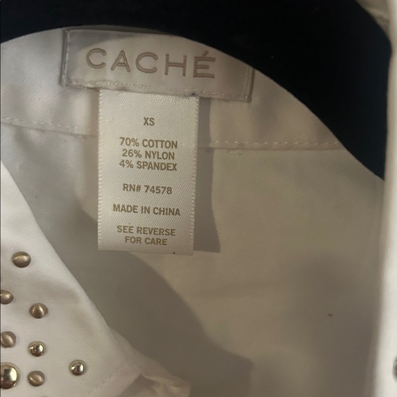 Cache Ivory Button-Down Shirt with Gold Details - Picture 2 of 6